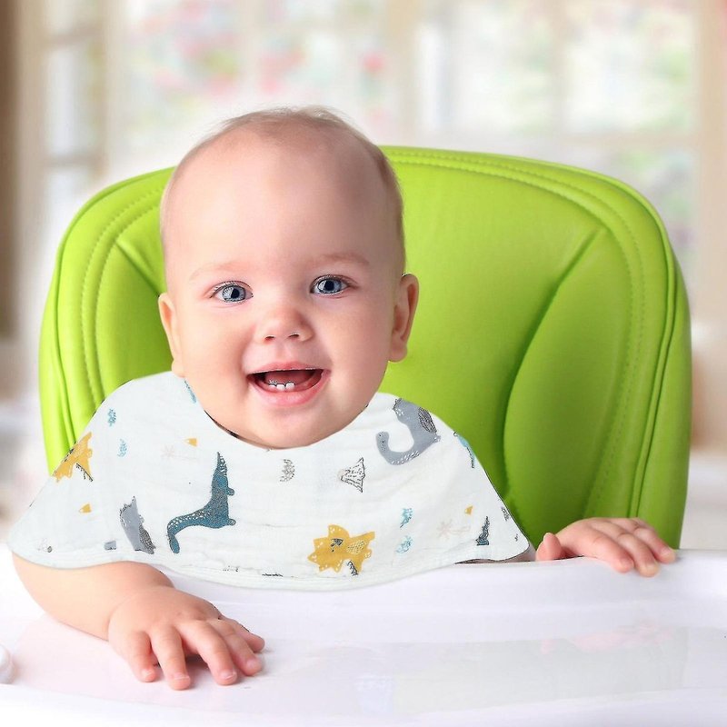 Lot De 2 Bavoirs Pour Tout-Petits - Tablier En Coton Doux Pour Nourrir Et Baver Sans Dégâts - Réglable Et Élégant