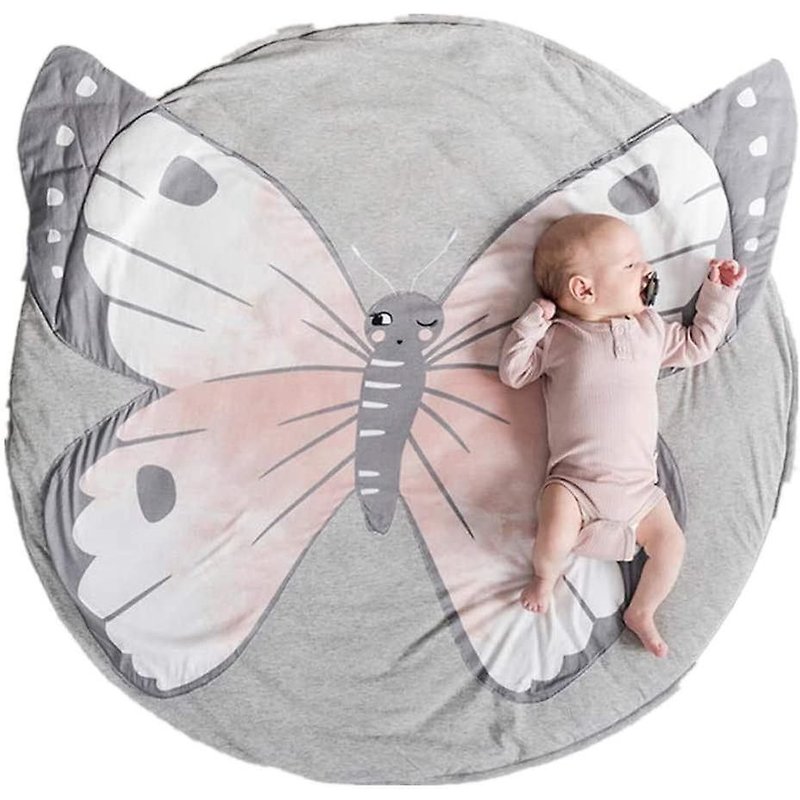 Tapis De Jeu Pour Bébé En Coton Doux ¿ Coussin Rond De 90 Cm Avec Motif Animal Pour Nourrissons ¿ Utilisation Polyvalente