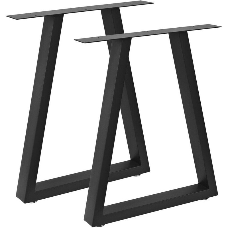 Bc-Elec - Hjjts0017-B 2 Pieds De Table En Acier Noir 60x72cm, Pieds Pour Meubles, Pieds De Table Métal Avec Pieds Réglables