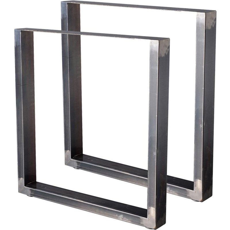 Bc-Elec - Hm7072-S 2 Pieds De Table En Acier Vernis Format Rectangulaire 70x72cm, Pieds Pour Meubles, Pieds De Table Métal