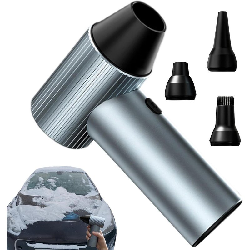 Souffleur de poussière d'ordinateur électrique rechargeable à air comprimé (90 000 tr/min) pour la pluie et la neige à l'extérieur (3 buses, moteur sans balais)