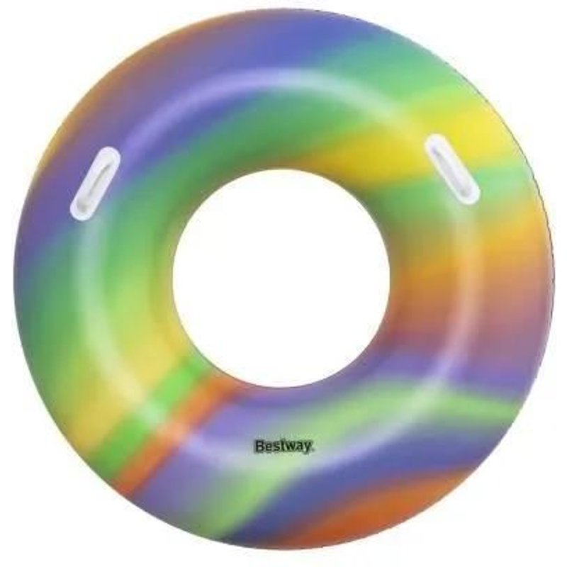 Bouée Gonflable - Bestway - Rainbow - Diamètre 119 Cm - Multicolore - Pour Enfants À Partir De 6 Ans