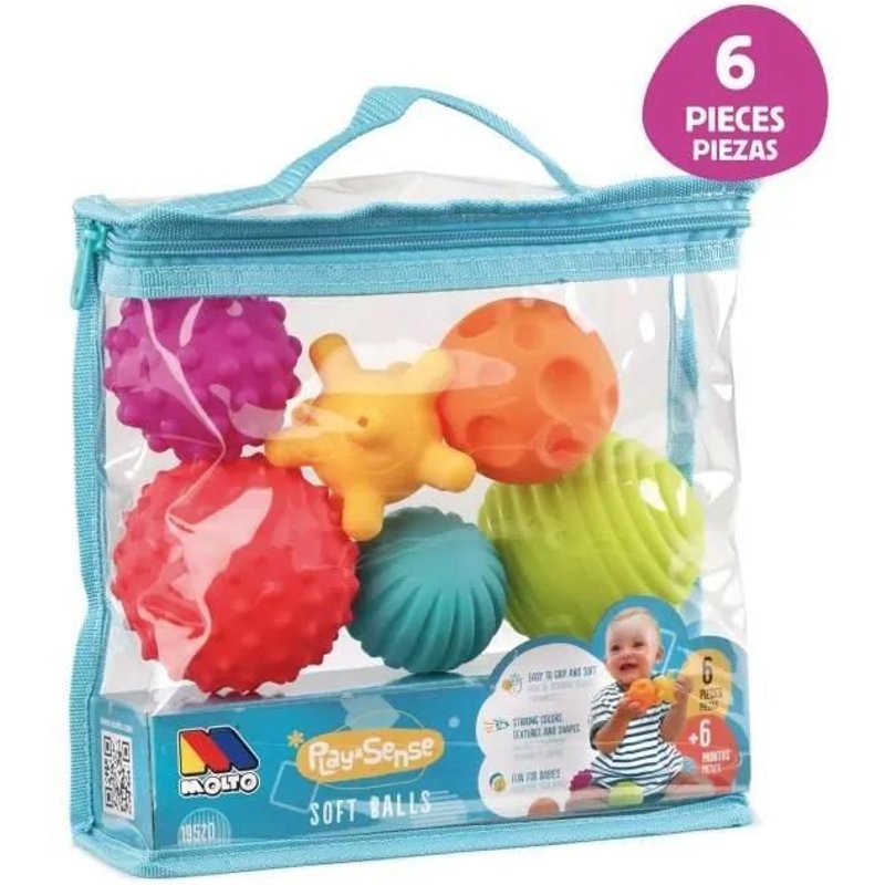 Jeu de Blocs Boules Play&Sense - MOLTO - 6 mois - Mixte - 6 pièces