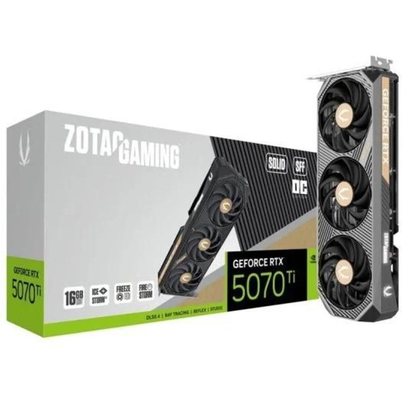 ZOTAC GAMING GeForce RTX 5070 Ti SOLID SFF - OC Edition - carte graphique - GeForce RTX 5070 Ti - 16 Go GDDR7 - PCIe 5.0 x16 - 3 x DisplayPort, HDMI