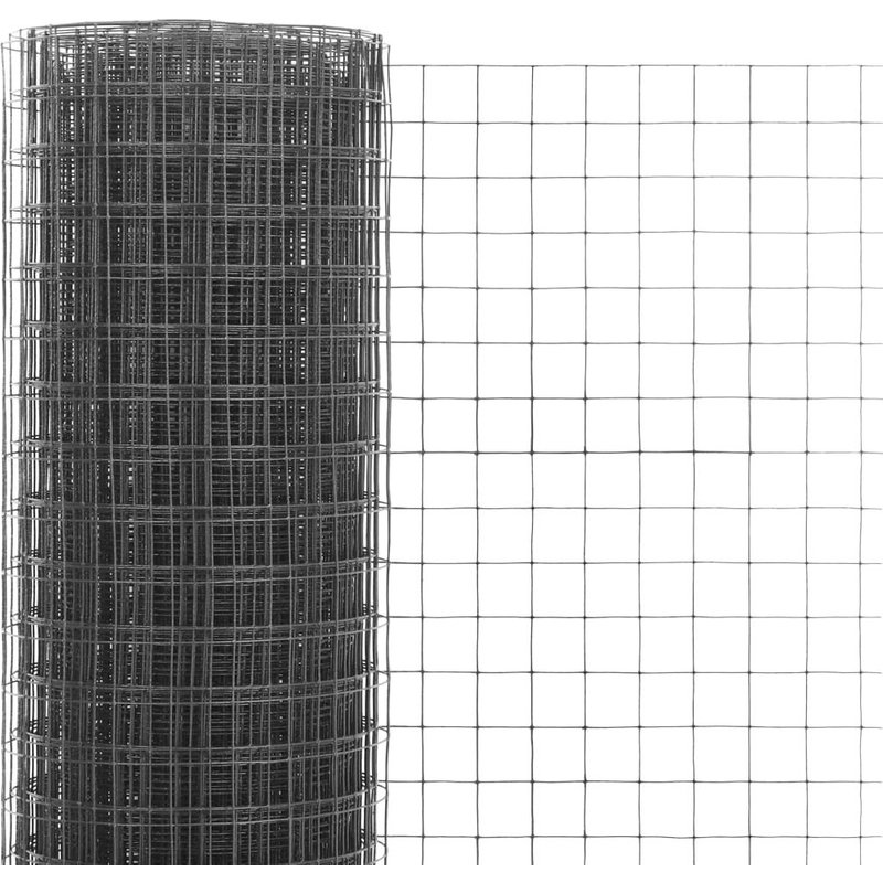 vidaXL Grillage acier avec revêtement en PVC 25x0,5 m gris