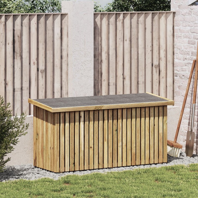 Vidaxl Coffre De Rangement 119x44x58.5 Cm Bois De Pin Traité
