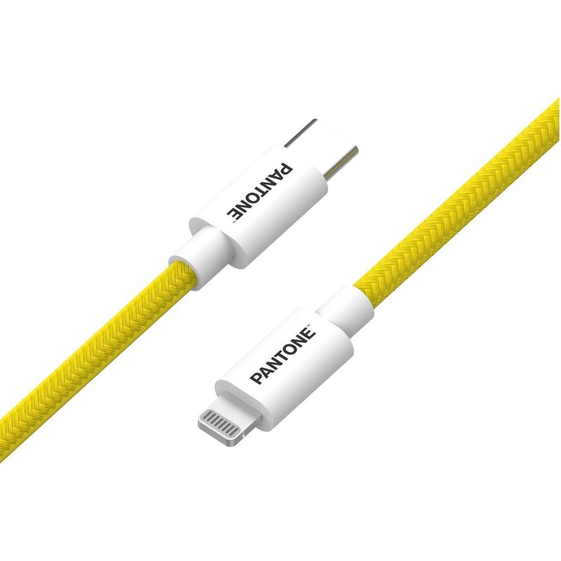 Pantone PT-CTL002-5Y câble Lightning 1,5 m Blanc et Jaune