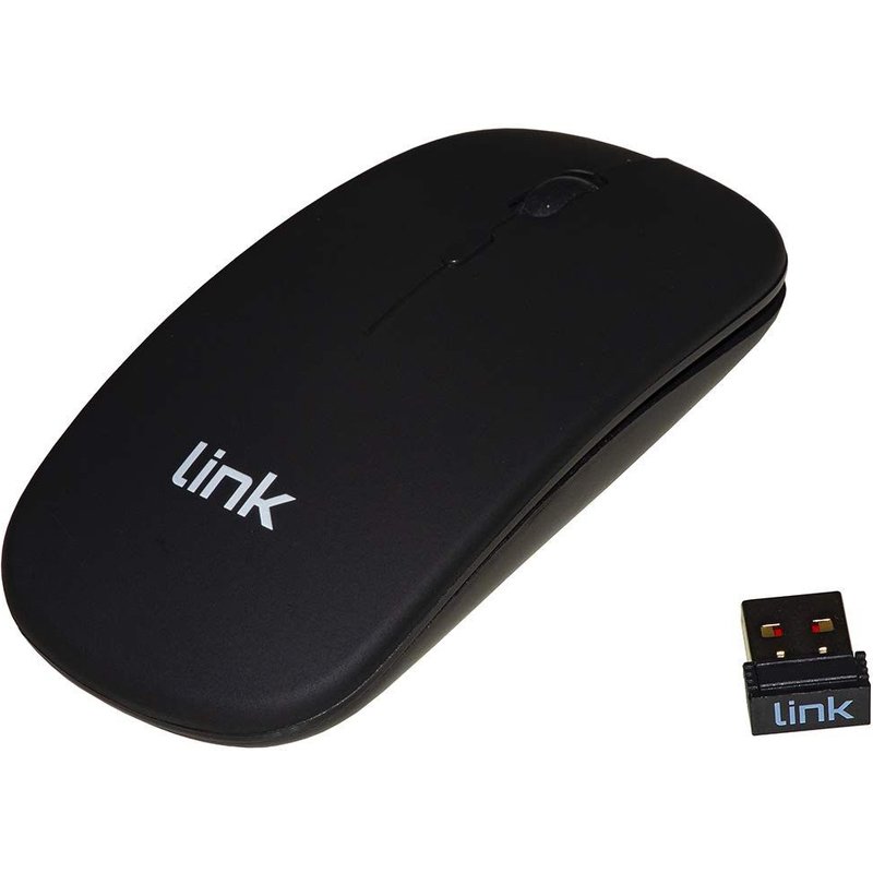 LINK LKMOS34 Mouse Wireless Ottico Nero con Batteria Ricaricabile 1600 DPI