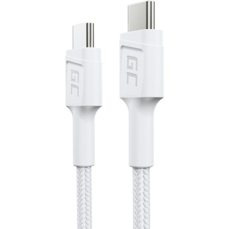 Câble USB-C Green Cell GC PowerStream 0,3 m Blanc Charge Rapide