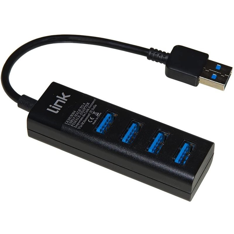 Link Hub USB 3.0 LKHUB304 4 Porte Nero Cavo 15cm Trasferimento 5 Gbps