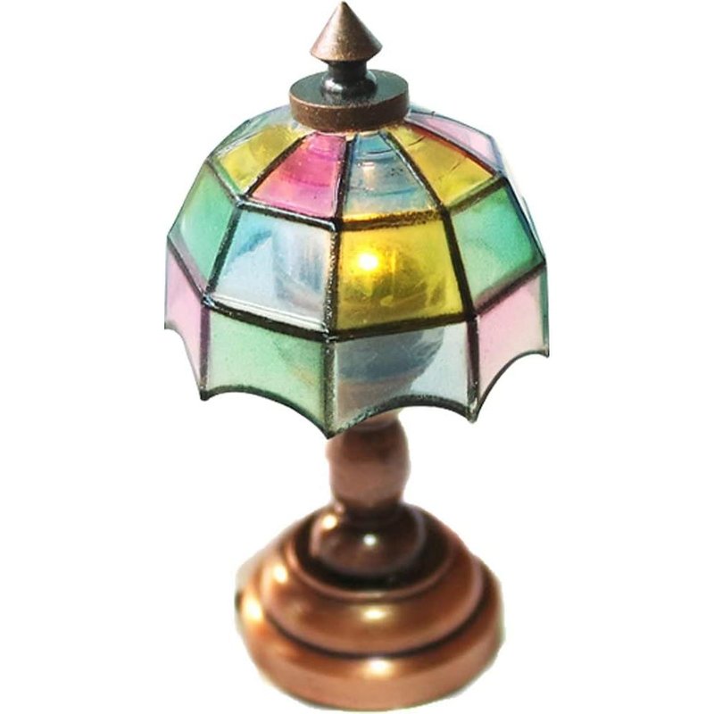 1/12 Scale Dollhouse Desk Lampe Miniature Colored Shade Lampe Light Bedroom Meubles Figures