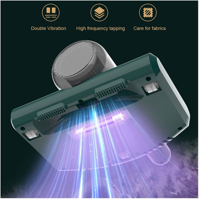 Appareil De Nettoyage Sous Vide De Lit D'aspirateur De Lit D'acarien De Chargement Sans Fil Portatif De Dissolvant D'acarien Domestique À Faible Bruit Blanc