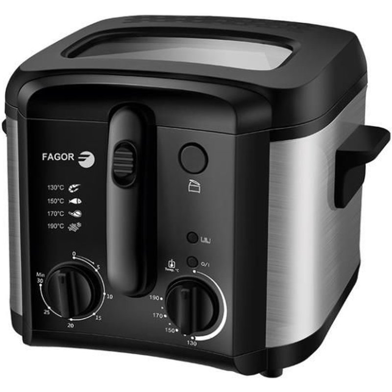 Fagor FGEC200 friteuse Unique 2,5 L Autonome 1600 W Noir, Acier inoxydable
