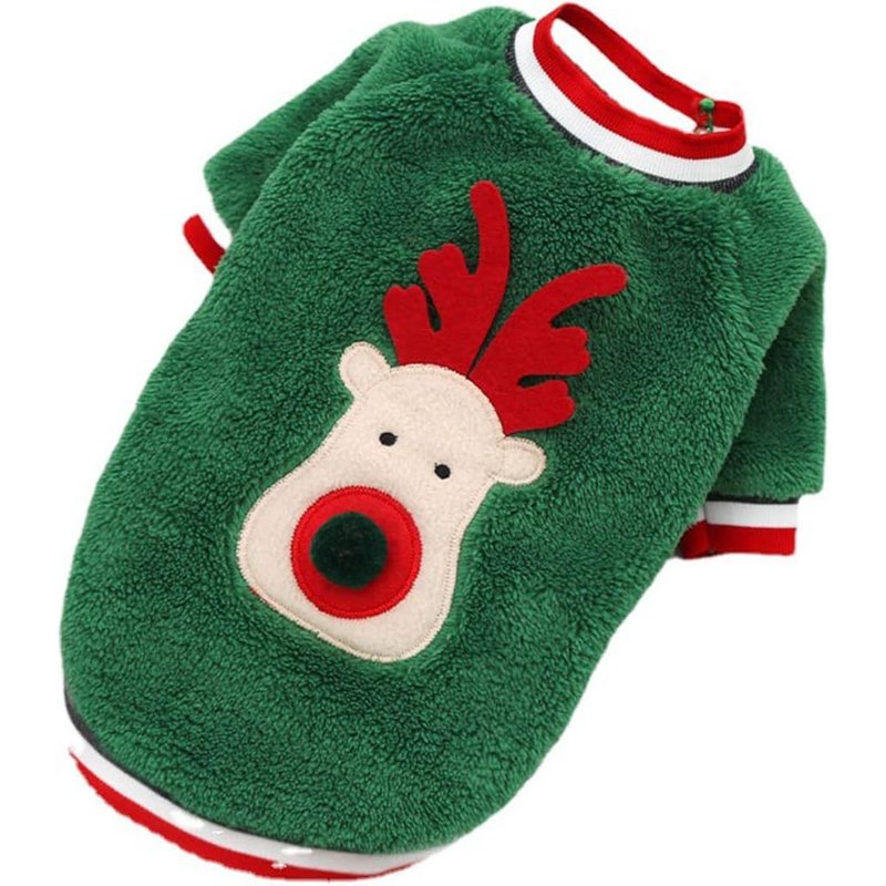 Tenues Pour Chiens De Taille Moyenne, Chat, Chien, Animal De Compagnie, Vêtements En Polaire Corail, Vêtements À Deux Pattes, Vêtements De Noël Pour Animaux De Compagnie, Chemises Pour Chiens (Vert, L)
