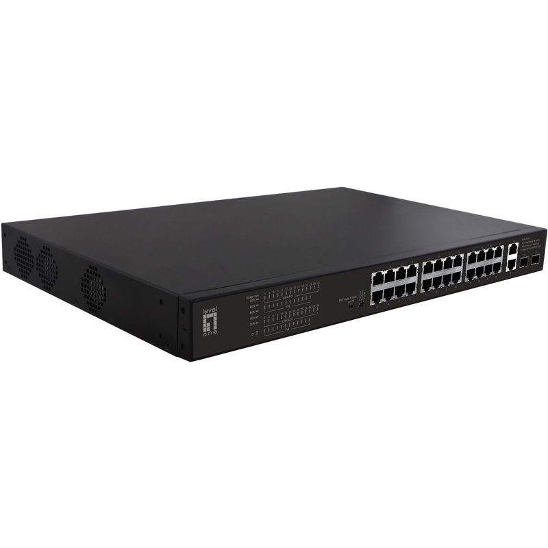 LevelOne FGP-2831 commutateur réseau Fast Ethernet (10/100) Connexion Ethernet, supportant l'alimentation via ce port (PoE) 1U Noir