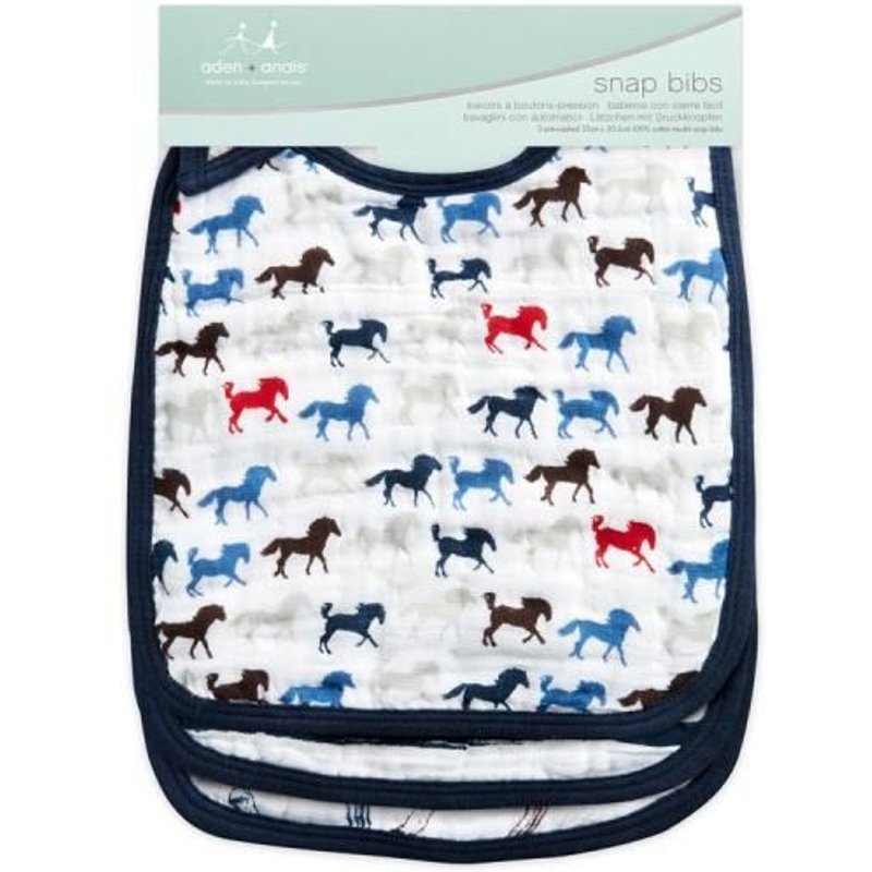 Lot De 3 Bavoirs Classiques Wild Horses - Aden + Anais