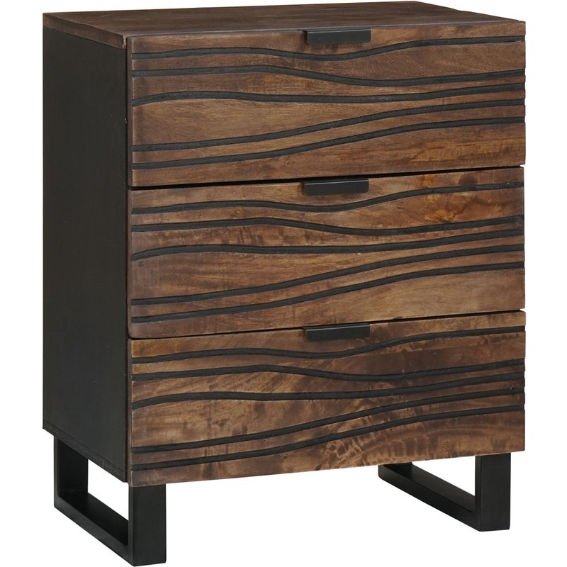 Vidaxl Cabinet De Chevet 50x33x60 Cm En Bois Massif De Manguier Et Bois Aggloméré