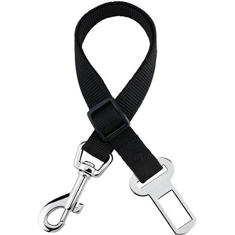 Pas-Info Voiture Pad Safety Belt Dog Car Ceinture De Remorquage Pour Voiture Arrière Pour Tous Les Chiens Et Chats, Nylon Noir