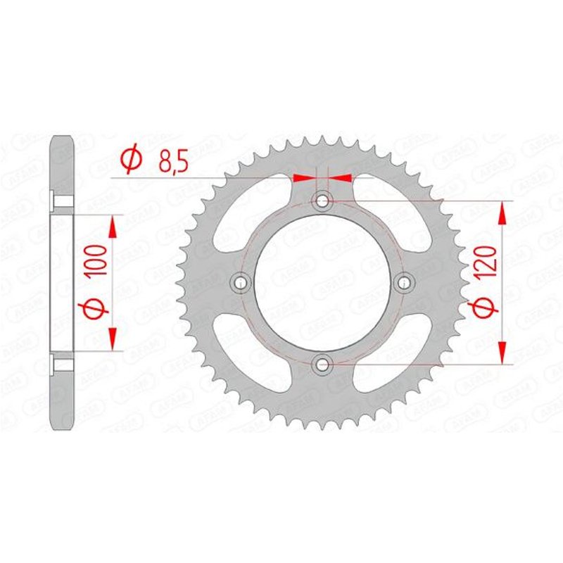 Couronne 52 dents Afam Beta Re enduro 125 2009-16