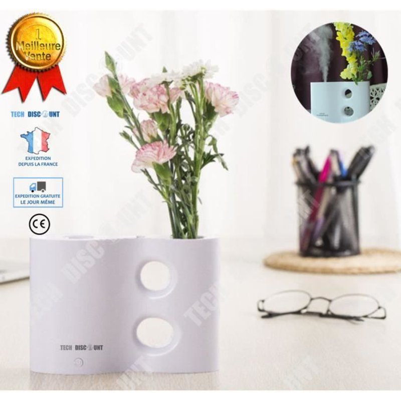TD® Humidificateur d'air maison bebe chambre vase à fleurs silencieux huiles essentielles enfant purificateur diffuseur aromatherapi