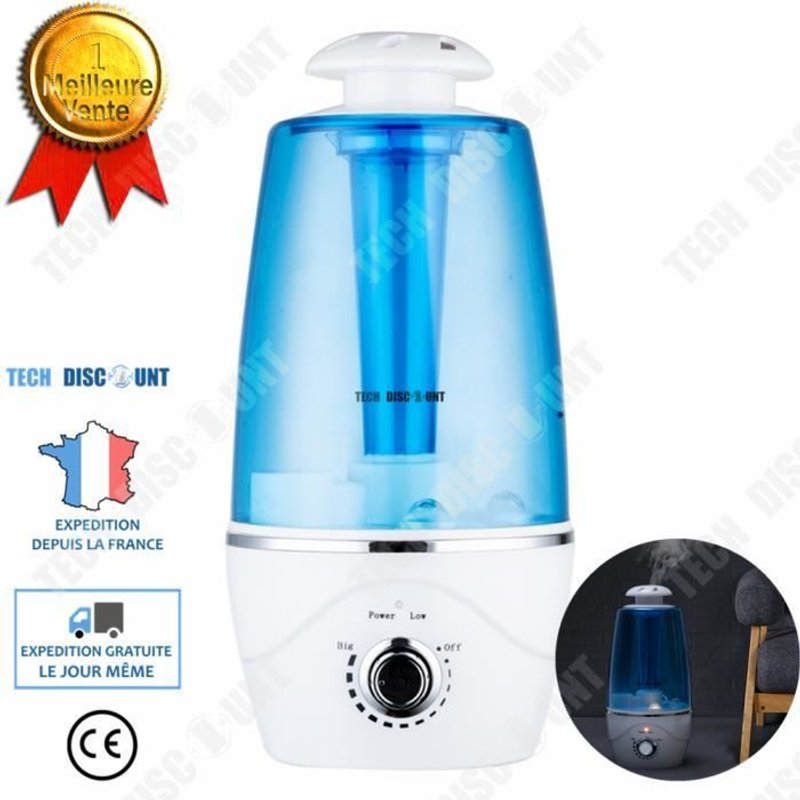 TD® Humidificateur d'Air - Réservoir d'eau transparente- Aromathérapie muet- Diffuseur domestique grande capacité 2 L