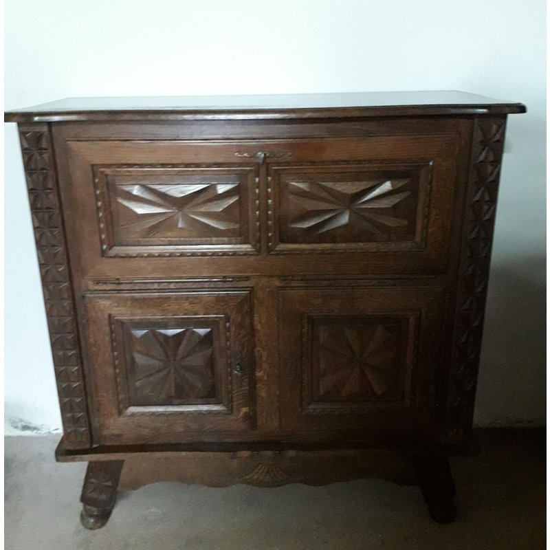 Meuble ChĂȘne Pointe De Diamant Avec Abattant H/P/L Cm 124/52/120