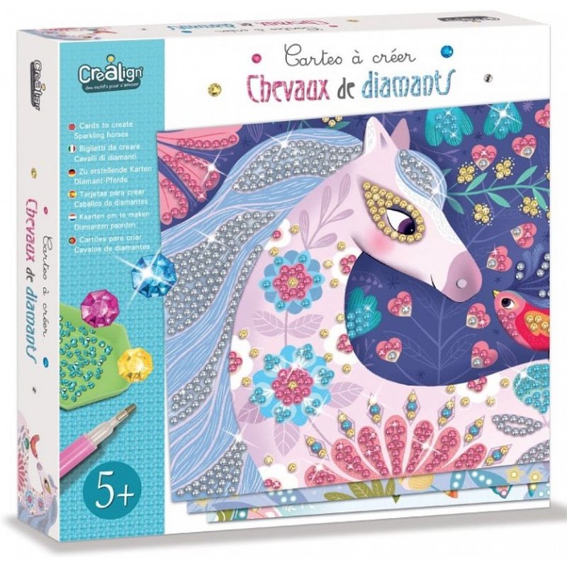 Coffret cartes a creer - Chevaux dediamants