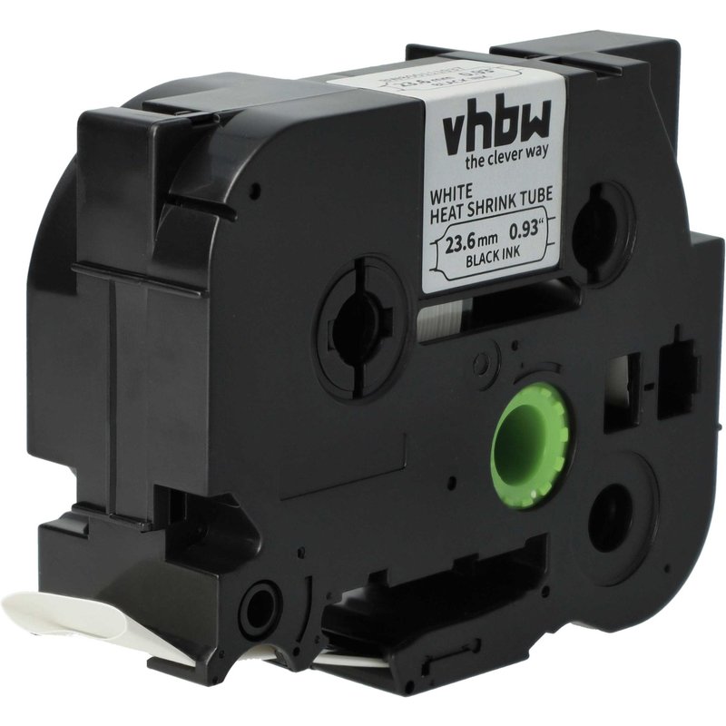 vhbw Ruban compatible avec Brother P-Touch PT-P900NW imprimante d'étiquettes 1,5m x 23,6mm Noir sur Blanc, cassette de gaine thermorétractable