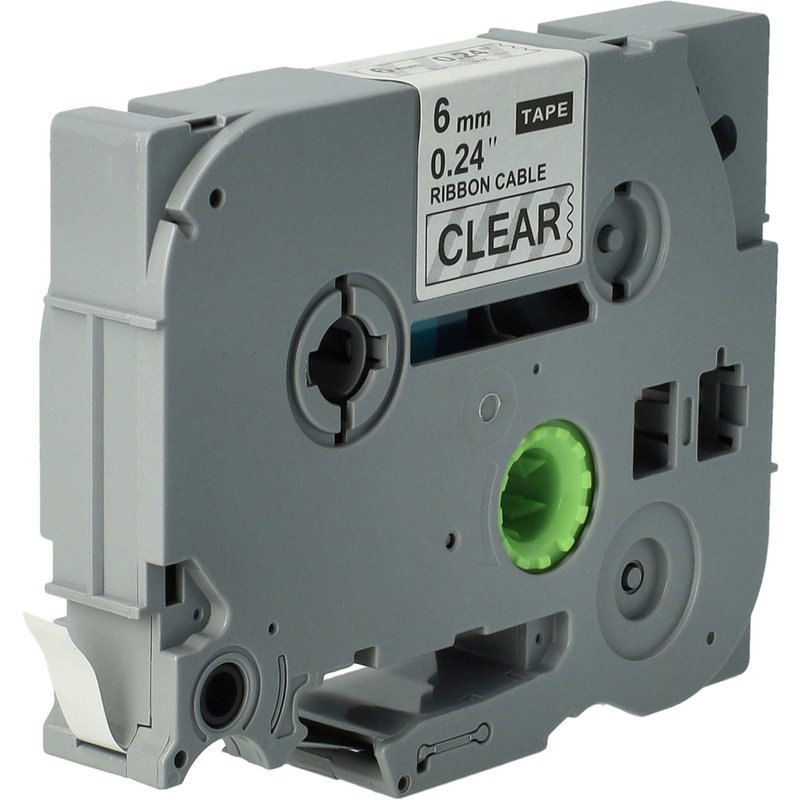 vhbw Ruban compatible avec Brother PT D600, D600VP, D450VP imprimante d'étiquettes 8m x 6mm Noir sur Transparent, flexible, laminée