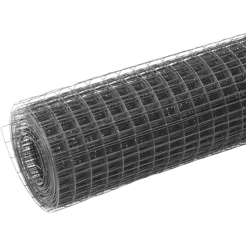 vidaXL Grillage acier avec revêtement en PVC 25x0,5 m gris
