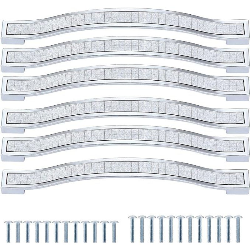 Set de 6 poignées de placard en cristal brillant, distance du trou 160 mm, poignées de tiroir strass, poignées de placard modernes, poignées de porte de meubles