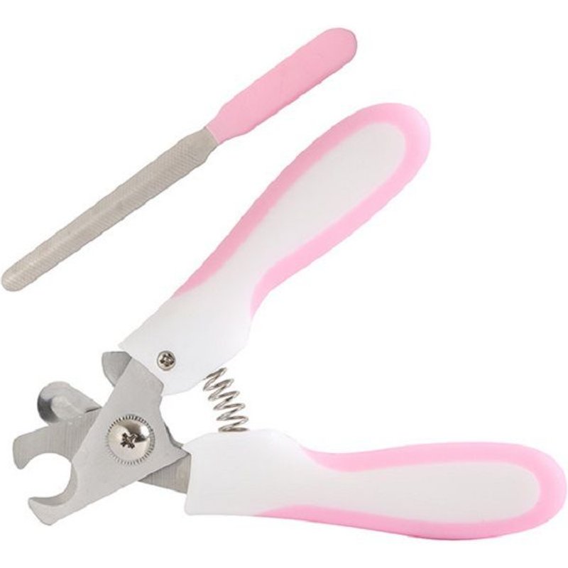 Coupe-Ongles Pour Chien Avec Lime À Ongles (Rose 16 Cm), Coupe-Ongles Professionnel Pour Chaton Avec Verrouillage De Sécurité Et Protections Pour Éviter Les Surcoupes