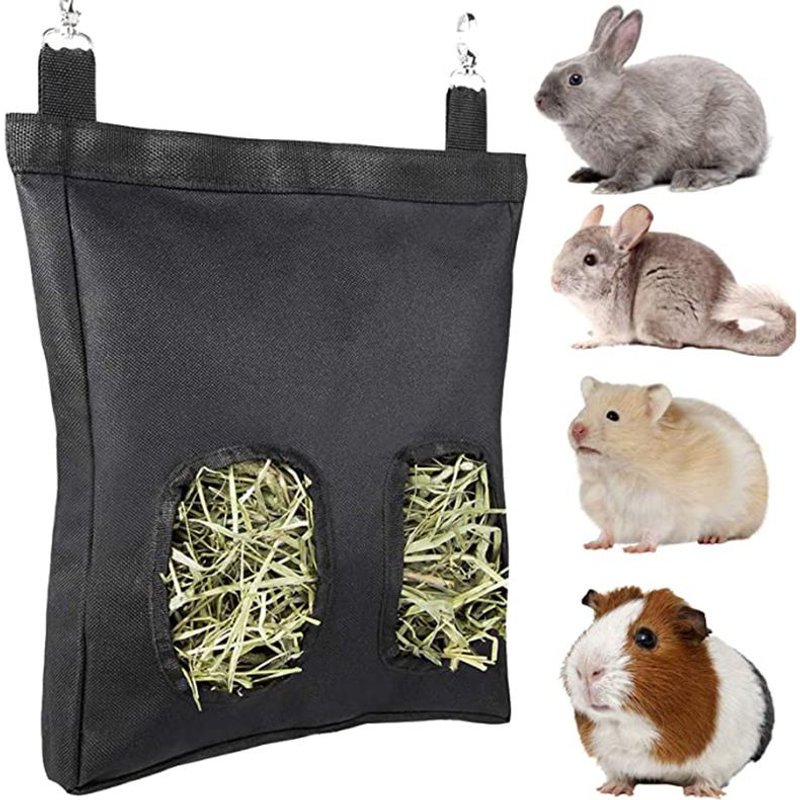 Mangeoire Pour Lapin (Noir), Cobaye, Foin, Mangeoire Pour Lapin, Chinchilla, Sac De Rangement