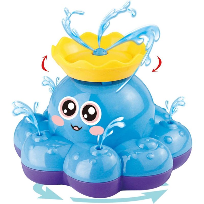 Jouet De Bain Pieuvre (Bleu), Jouet Flottant, Jouet En Forme De Pieuvre Avec Jet D'eau Pour Bébés, Enfants, Garçons Et Filles, Pour Le Bain, La Salle De Bain, La Piscine