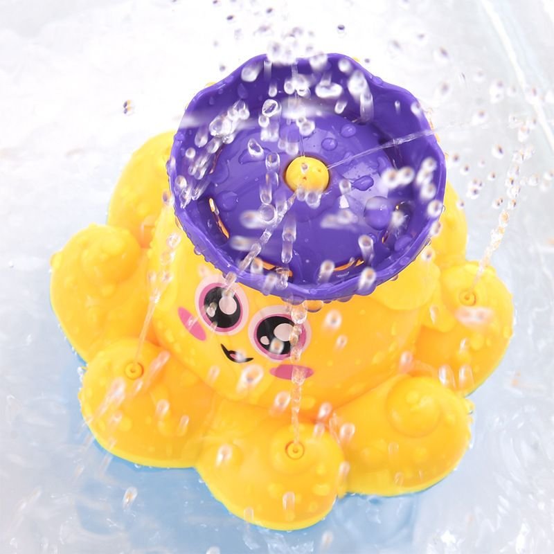 Jouet De Bain Pieuvre (Jaune), Jouet Flottant, Jouet À Jet D'eau En Forme De Pieuvre Pour Bébés, Enfants, Garçons Et Filles, Pour Le Bain, La Salle De Bain, La Piscine