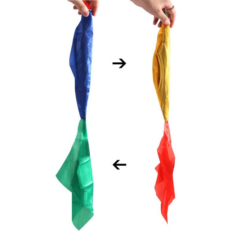 Foulard Magique ColorĂ© 4 Foulards En Soie Changeant De Couleur Pour La Magie De Rue, La Maison, L'Ă©cole, La FĂȘte (Rouge, Jaune, Bleu, Vert)
