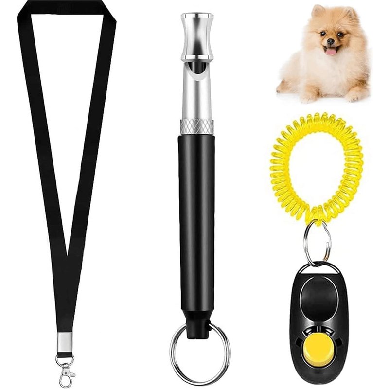 Set 3 Pièces - Chien Aboyeur, Sifflet Pour Chien, Dressage De Chien, Sifflet Stop Aboiement, Dressage D'animaux, Outil Avec Lanière Et Laisse