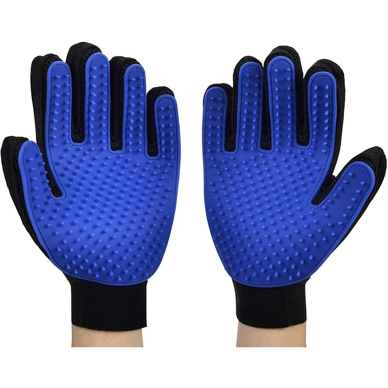 ?Bleu?2 Pcs Animal De Compagnie Brosse Paire Gant Ramasse Brosse Toilettage Poils Animaux Chien Chat Cheval Lapin Anti Boule De Poils, Elimine Les Poils, Anti Poils Courts Et Longs Ergonomique