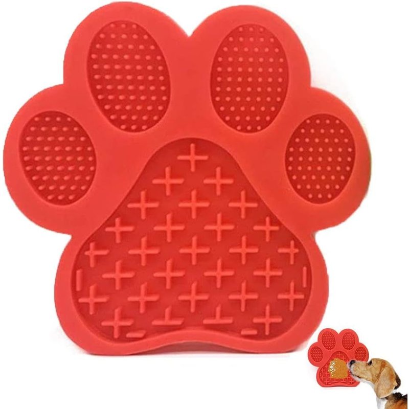 (Rouge)Chien Lick Pad, Tapis De Toilettage Chien, Tapis De Bain Pour Chien, Tapis De Lécher En Silicone, Pour Le Bain, Le Toilettage Et Le Dressage Des Animaux De Compagnie