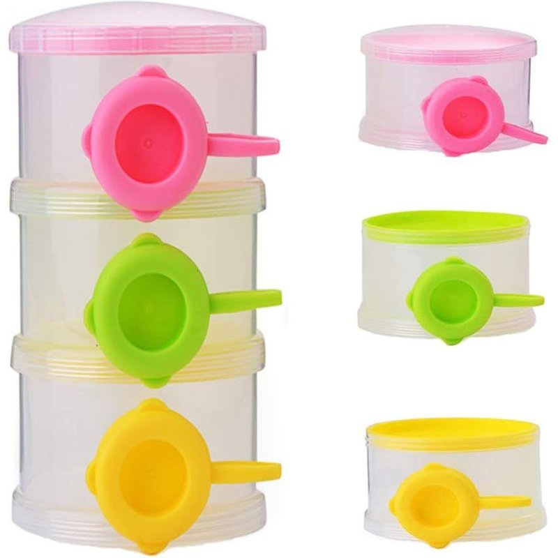 Boîte De Lait En Poudre Pour Bébé, Distributeur De Poudre De Formule, Distributeur De Formule Portable, 3 Couches Portable Distributeur De Lait En Poudre Pour Les Voyages À Domicile En Plein Air