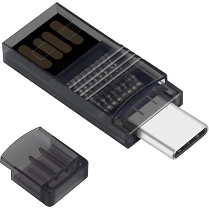 Lecteur de Carte Micro SD/TF, Adaptateur USB-C vers Lecteur de Carte Mémoire Micro SD OTG 2 en 1 Compatible avec MacBook, Ordinateur Portable, Téléphones Android (Transparent)