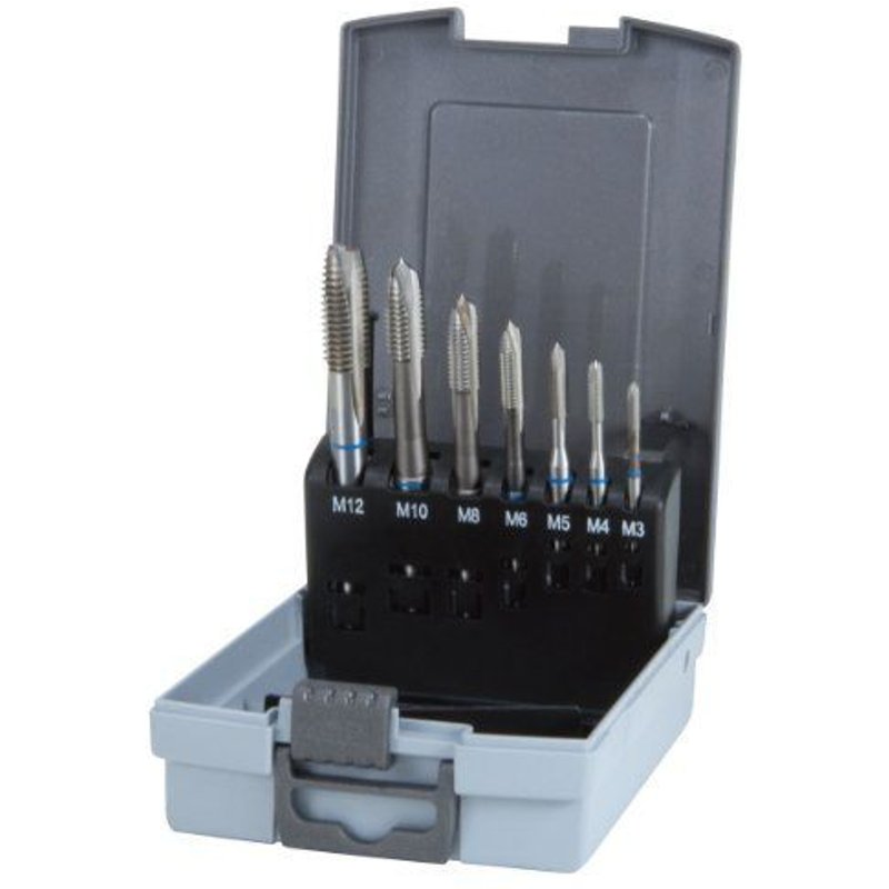 Jeu de tarauds de machine DIN 371/376 B M3-M12 7unités.HSS coffret plastique.RUKO