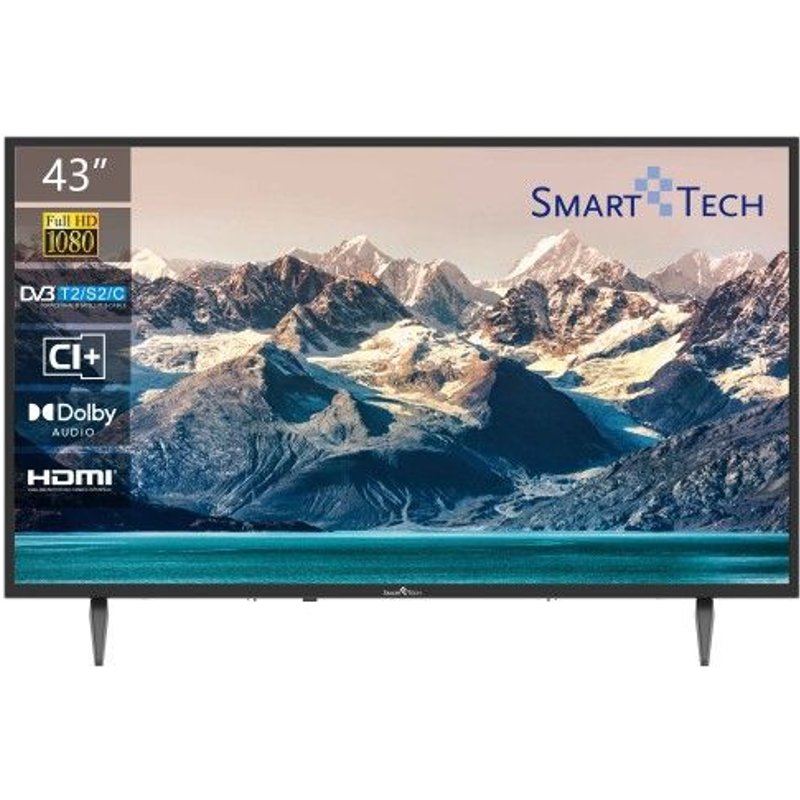SMART TECH TV 43" LED Full HD (109cm) 43FN10T2 - Triple Tuner Dolby Audio H.265 HDMI USB