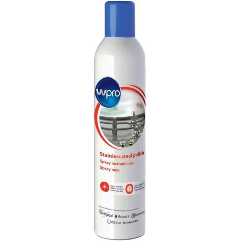 Spray lustrant Polish inox et vitres Wpro IWC015 en aérosol 400 ml
