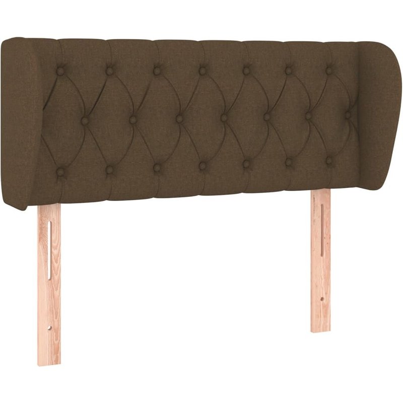 Tête De Lit Accessoire Couchage Chambre À Coucher Meuble Capitonné Avec Rebord Latéral 93 X 23 X 78/88 Cm Tissu Marron Foncé Tdl0204638