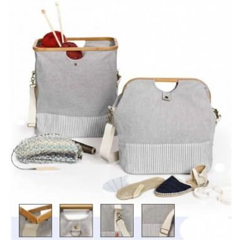 Sac à ouvrage GRIS PETIT FORMAT Canvas meets Bamboo - Prym