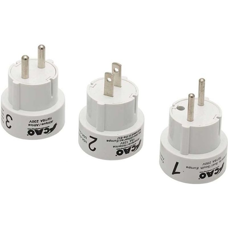 CAO FICHES DE VOYAGE PRISE 3156830013219 TRAVEL PLUG ADAPTATEUR ETRANGER ELECTRICITE VACANCE ADAPTATOR COMASOUND KARTEL CSK IONLINE