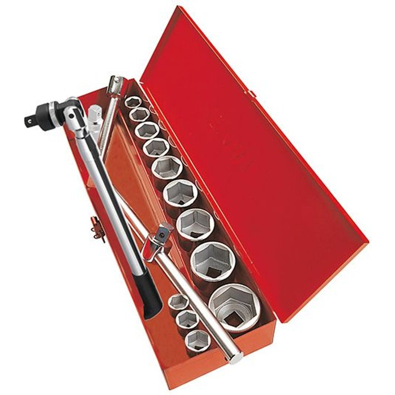 Coffret de 17 Douilles et accessoires 3/4'' avec cliquet télescopique SAM OUTILLAGE - 78-CHC16