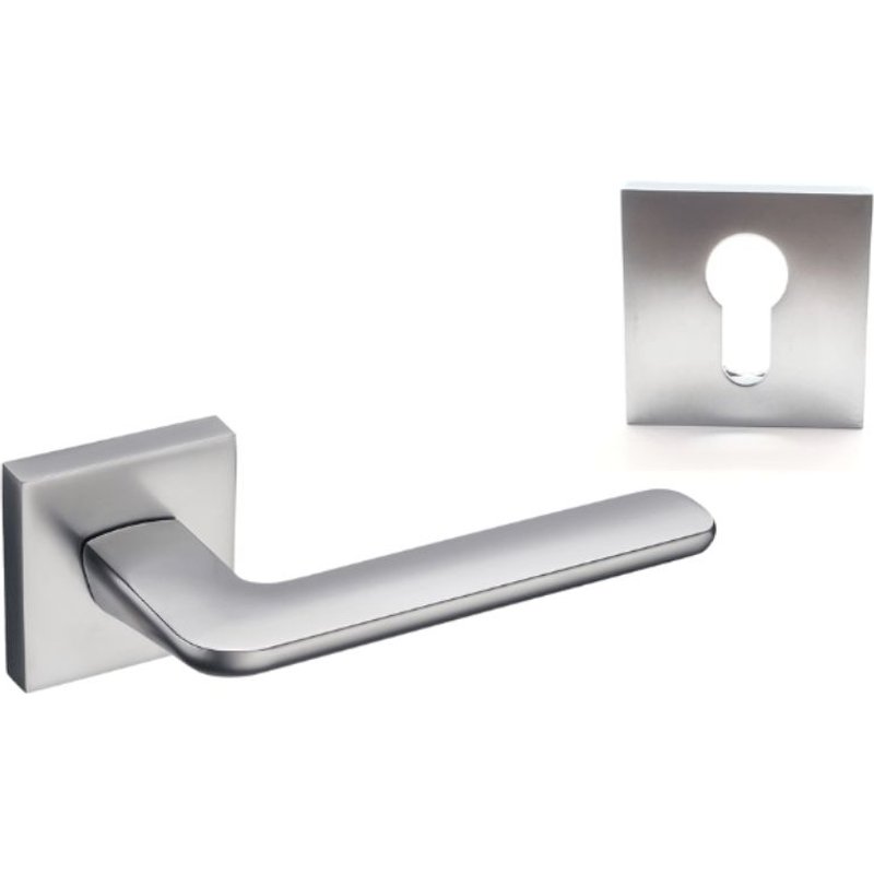 Poignée de porte design à cylindre finition aspect chromé mat Agata - KATCHMEE