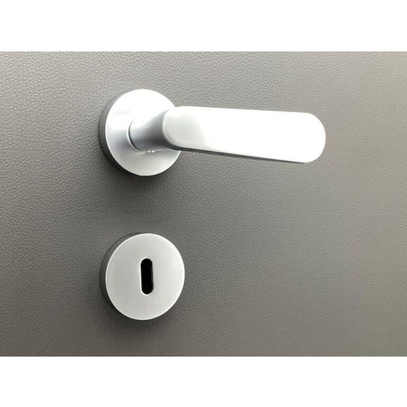 Poignée de porte design à clé finition aspect chromé mat Regina - KATCHMEE